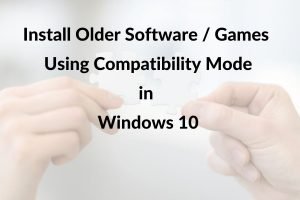 Install in compatibility mode