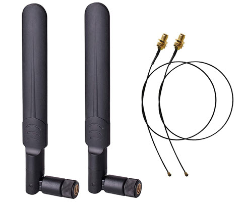 Dual band 8 dbi antennas with pigtail cable ufl / ipex to rp-sma pair