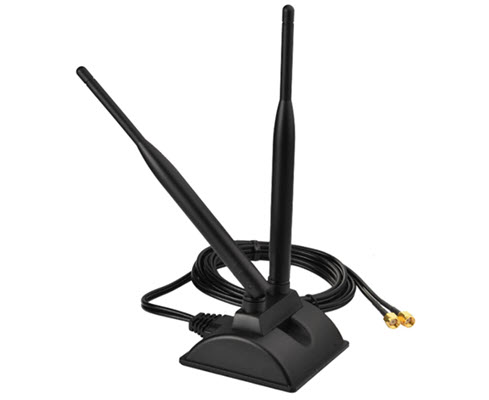 Dual WiFi external antenna with magnetic base